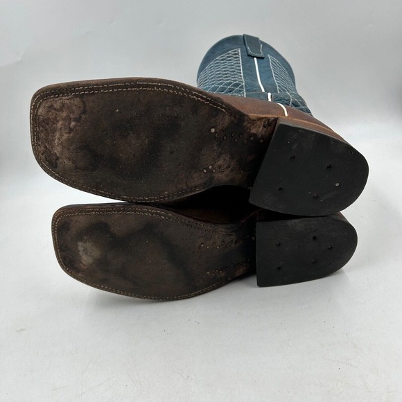 Anderson bean mens 12D mike tyson brown bison blue lava uppers square soft boots - Picture 7 of 10